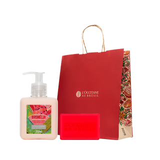 Presente Sabonete e Lo&ccedil;&atilde;o Corpo e M&atilde;os Brom&eacute;lia